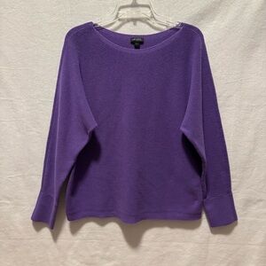 J. Jill Wearever Collection Purple  Tunic Sweater Dolman Sleeve Boat Neck Large
